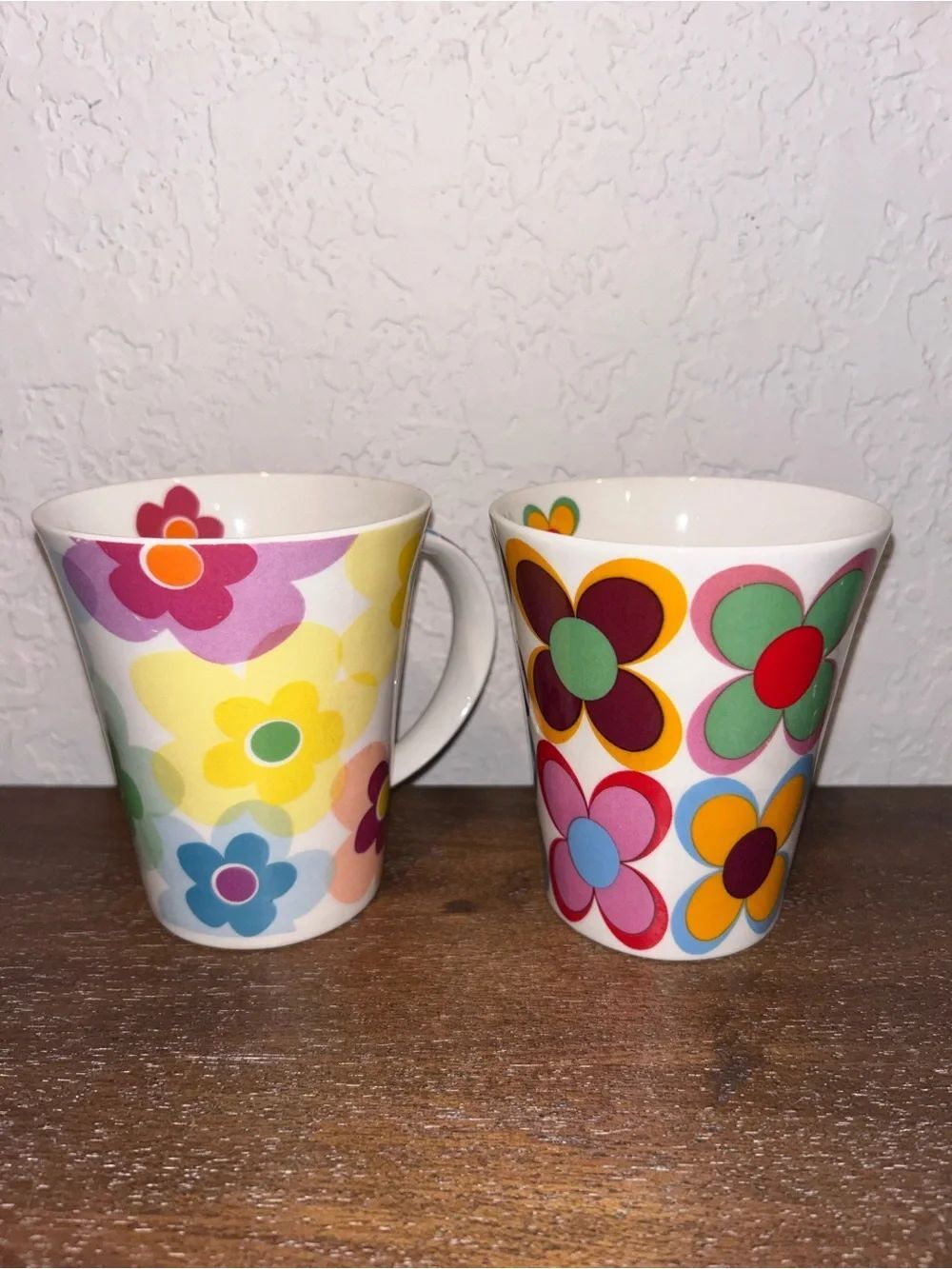Great Shakes Fine China Flower Ceramic Coffee Cup Mugs (Set of 2)